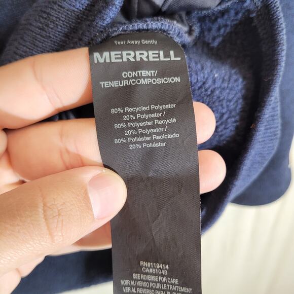 Merrell Womens Sweater Weather XL Blue Pullover Button Collar Pockets Casual EUC - Picture 9 of 11